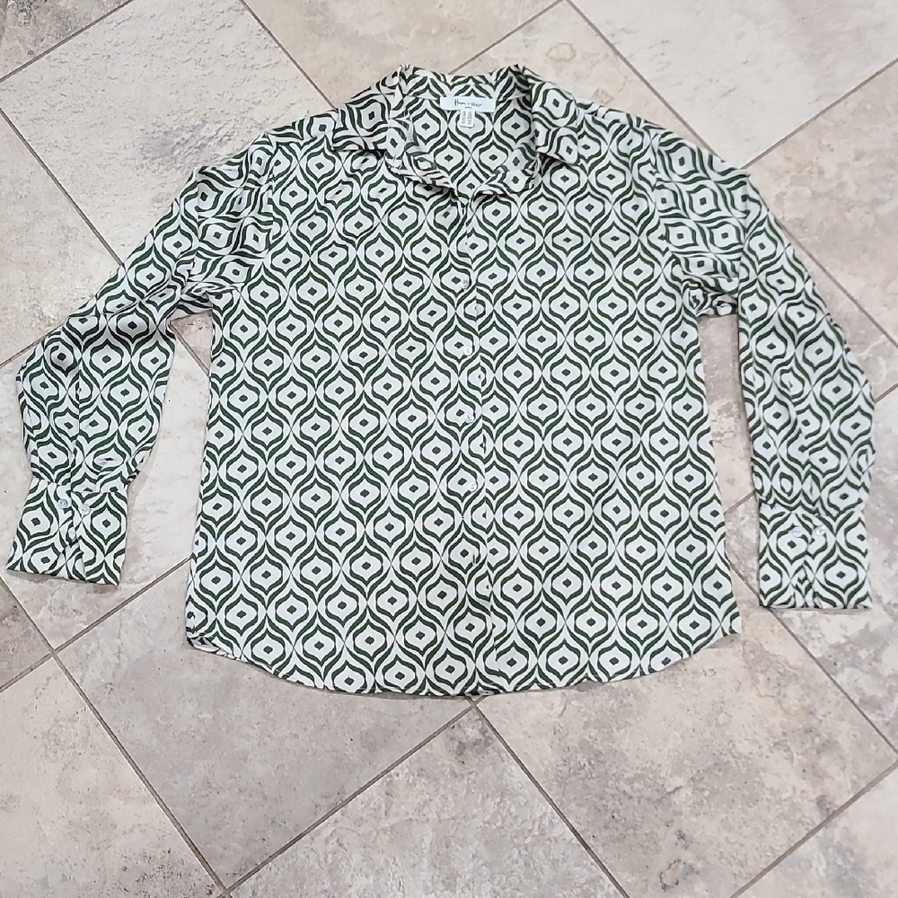 Green Patterned Women's Blouse